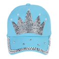 thumbnail image 2 of Tachiuwa Womens Baseball Rhinestone Pearl Visor Adjustable Sun Hat Blue, 2 of 6