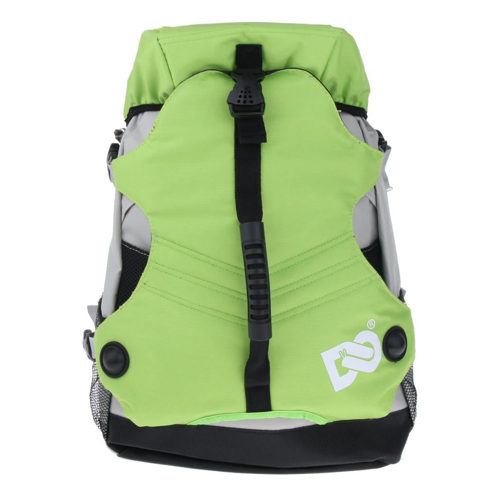 Waterproof Polyester Backpack Shoulder Bag for Roller Inline Skates Green 