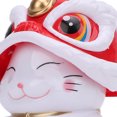 thumbnail image 4 of Yajisi Lion Dance Lucky Cat Car Dashboard Ornament Solar Powered Auto Nodding Figurine 3.7 inches / 9.5 cm Red, 4 of 5