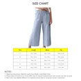 thumbnail image 4 of Las mujeres de pierna recta ancha pantalones de rayas de cintura elástica suelta ajuste cómodo pantalones casuales, 4 of 6