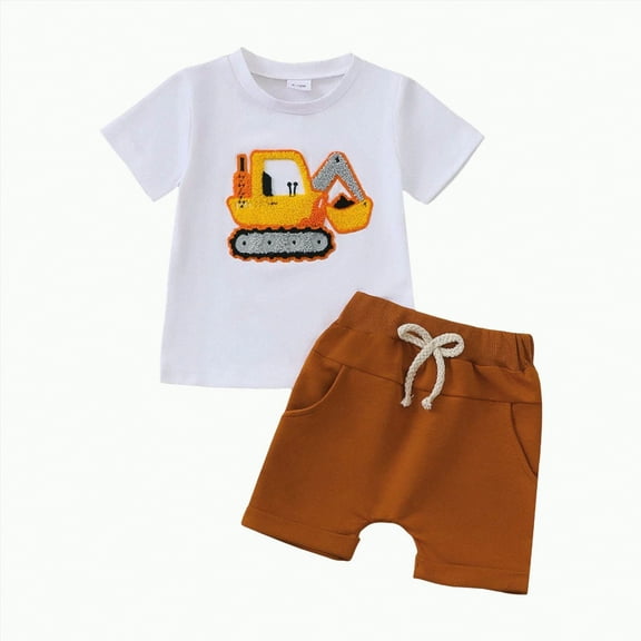 Teen Boy Clothes Boys' Shorts Set Outfits Kids Unisex Summer Round Neck Short Sleeve Casual 18-24 Months 2t 3t 4t 5t 6t T-Shirt with Solid 2Pcs Outfit T Shirt Pullover Tops 2-Piece