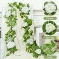 thumbnail image 4 of Clearance Under $5 Boovnll 6.5FT Flower Garland, Artificial Roses Garland Wreath Vines Green Spring Garland for Home, Farm, Fireplace, Table, Wall, Wedding Arch, Party Decor, Garland, 4 of 6