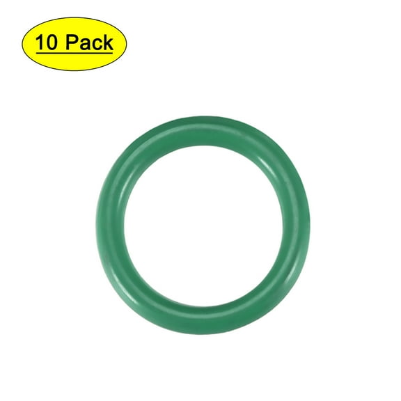 Uxcell 14mm OD 10mm ID 2mm Width Seal Fluorine Rubber O-Rings Green 10 Pack