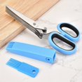 thumbnail image 1 of YOPTOP 1pc Stainless Steel Kitchen Scissors Multi Layer Kitchen Scissors Herb Scissors With 5 Blabe Multifunctional Kitchen Cutter With Brush Kitchen Green Onion Scissor Kitchen Gadgets K,Blue, 1 of 7