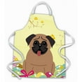 thumbnail image 1 of Carolines Treasures BB6005APRON Easter Eggs Pug Brown Apron, 1 of 4