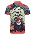 thumbnail image 5 of Psychedelic Clown Joker Men Zipper T-shirt Summer Casual Short Sleeve T-shirt Top, 5 of 7