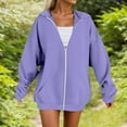 thumbnail image 2 of Inglocry Oversized Zip Up Hoodie for Women Fleece Long Sleeve Hooded Sweatshirts Cute Y2k Jackets 2025 Fall Winter Clothes Purple L, 2 of 5