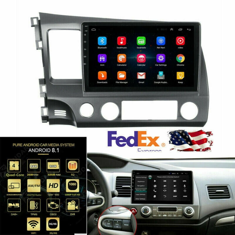 For Honda Civic 2006-2011 10.1" Android 9.1 Car Radio Stereo MP5 Player GPS Wifi 