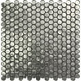 thumbnail image 2 of Apollo Tile 10 pack 12.2-in x 12.2-in Silver Penny Round Glass Mosaic Wall Tile (10.34 Sq ft/case), 2 of 2