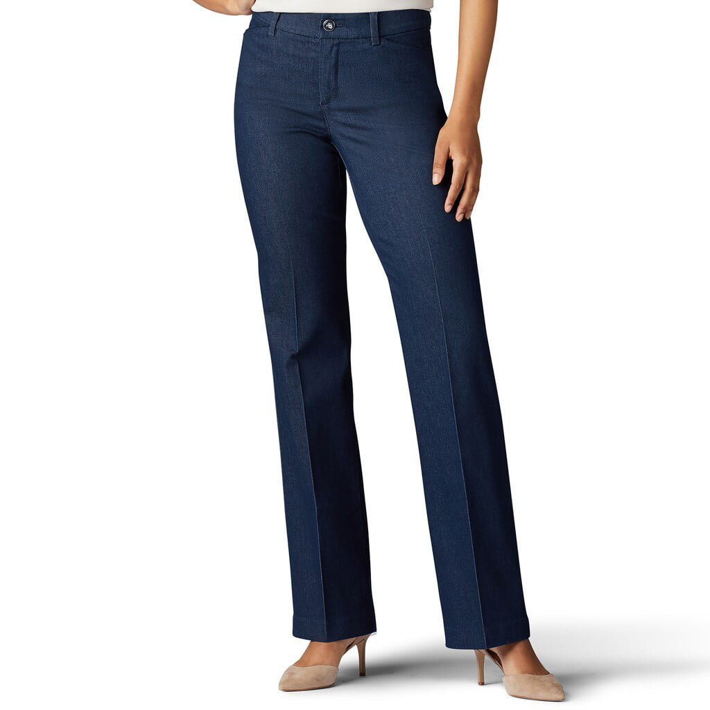 Lee - Women's Lee Flex Motion Trouser Pants Indigo Rinse - Walmart.com ...