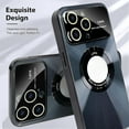 thumbnail image 3 of Compatible with iPhone 15 Pro Case 【Support Compatible with Magsafe】 Magnetic Logo View Magnetic Plating Luxury Case Wide Lens Camera Protection Corner Back Cover -Black, 3 of 12