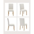 thumbnail image 6 of Upholstered Dining Chairs Parsons Chair Set of 2 with Wooden Legs,Linen Fabric Side Chair for Dining Room,Kitchen,Restaurant,Living Room,Beige, 6 of 7