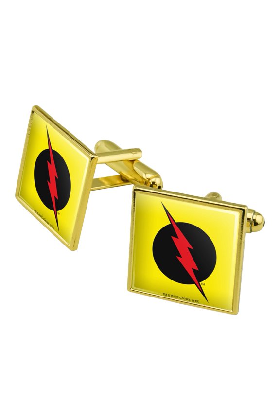 The Flash Reverse Flash Logo Square Cufflink Set - Silver or Gold
