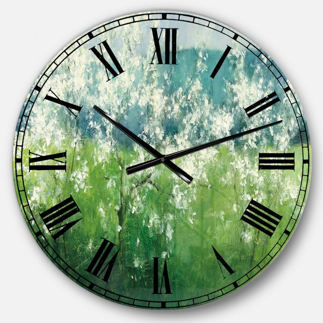 Designart « Green Mountain Spring Traditional Wall Clock