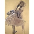 thumbnail image 2 of Degas, Edgar 24x32 Black Ornate Wood Framed with Double Matting Museum Art Print Titled - Profile of a Dancer Upright, 2 of 4