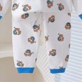 thumbnail image 6 of TOWED22 Fall Outfit Toddler Baby Boy 2 Piece Long Sleeve Cute Print Graphic Crewneck T-Shirt Thick Jogger Pants Round Neck Soft Clothes Set(Blue,2-3 Y), 6 of 7