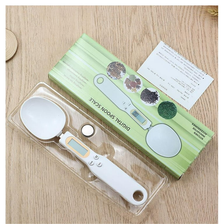 Kitchen Scale Spoon Measure Grams and OZ Spoon Digital Weight Scale Spoon  Accurate Electronic Measuring Spoon for Tea Flour Spices Medicine,White 
