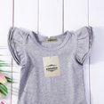 thumbnail image 4 of Infant Baby Girl Boy Fly Sleeve Romper Round Neck Solid Color Bodysuit, 4 of 6