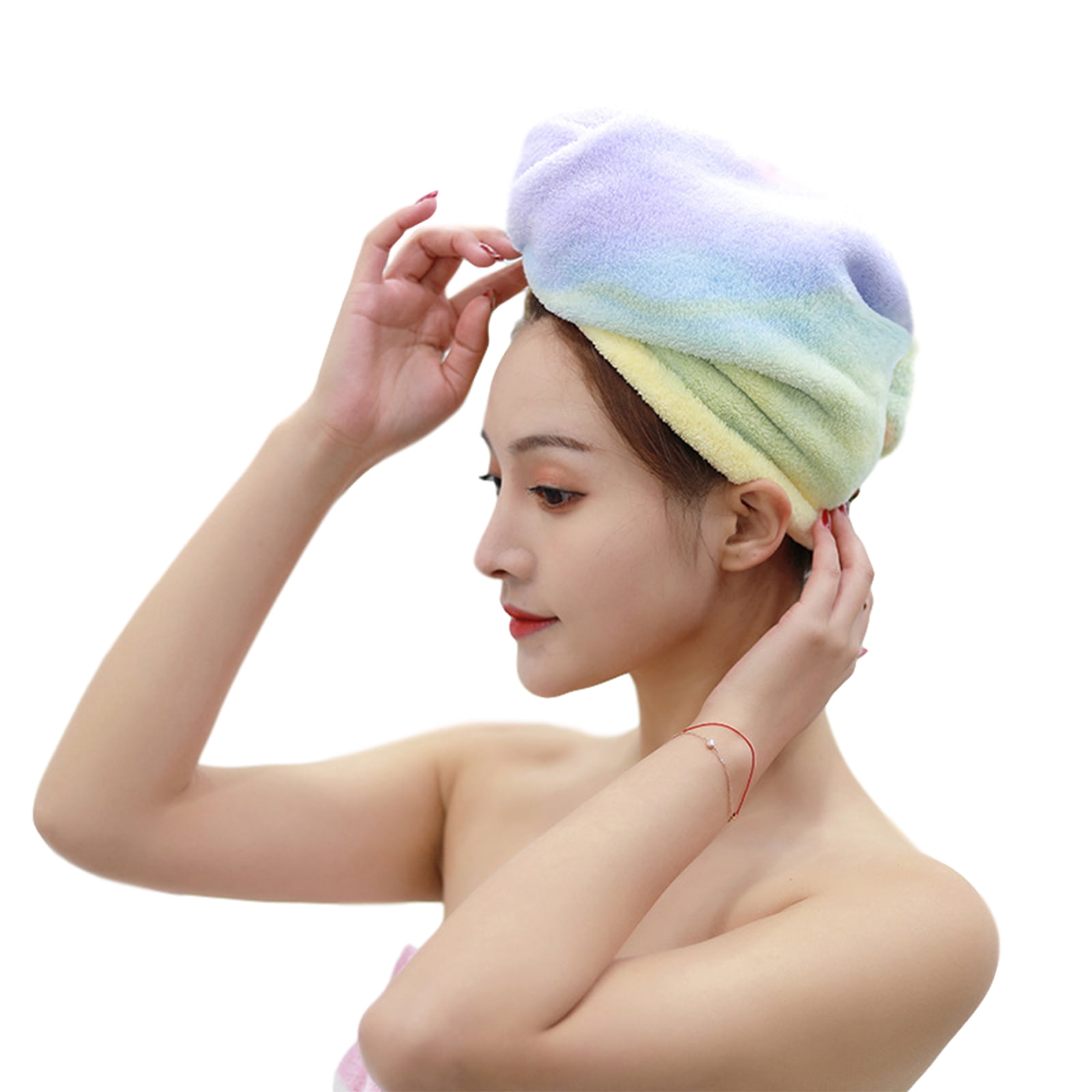 Bowknot Hair Drying Towel Cap Bamboo Fiber Makeup Bath Tool Quick Dry Turban Hat 