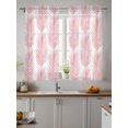 thumbnail image 2 of Pink Palm Leaves Curtains 45 Inch Length,Sheer Curtains for Bedroom Living Room Window Summer Jungle Tropical Tree Coastal Plants Rod Pocket Drapes Kitchen Curtains Small Half Window 42"x45" 2 Panels, 2 of 6