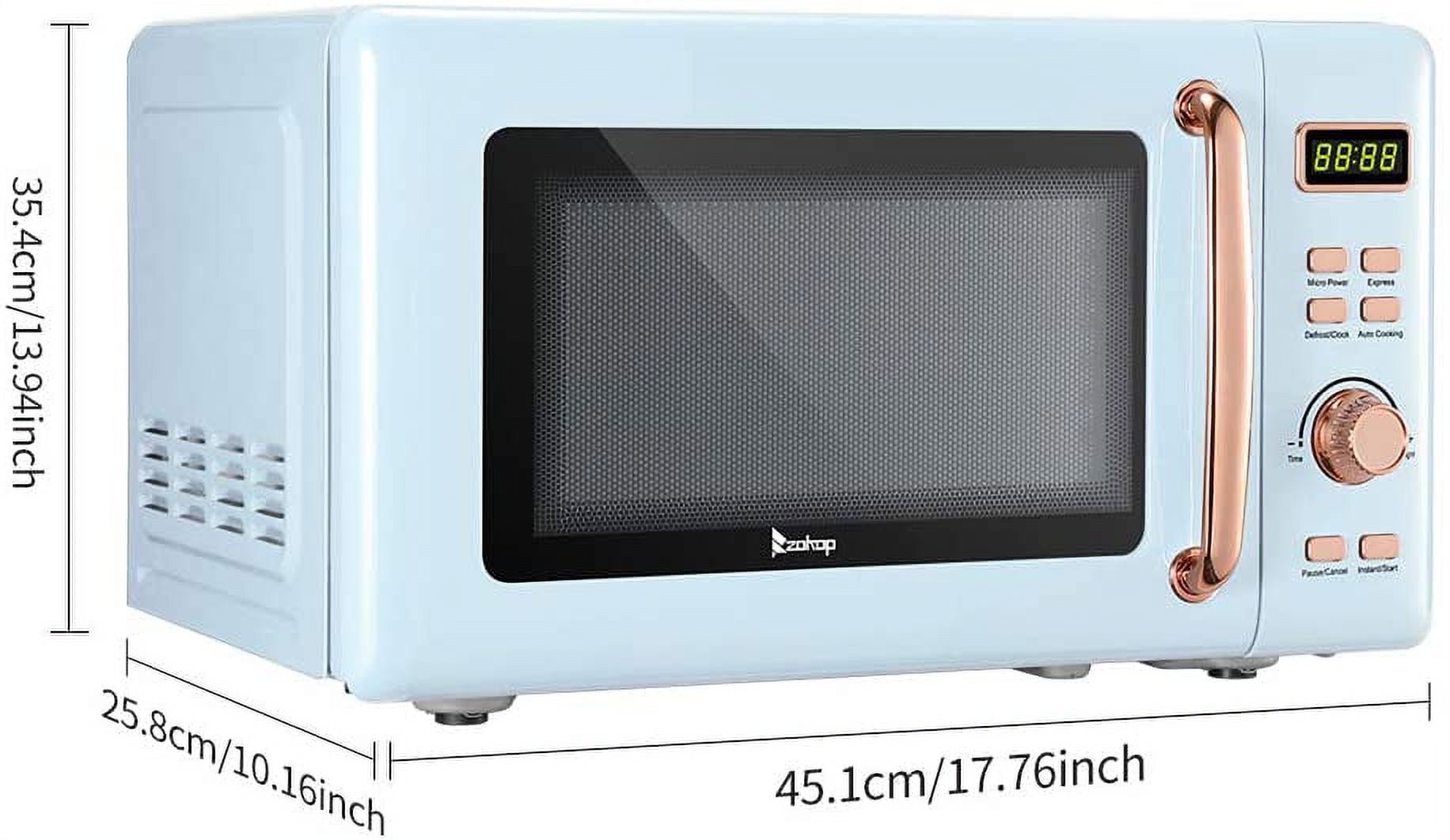  SMETA Small Compact Microwave Oven Countertop 0.7 Cu.Ft/700W  for Dorm, 10 Power Levels, Child Safety Lock, Black