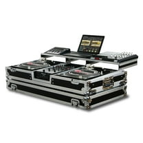 REMIXER GLIDE STYLE DJ COFFIN FOR 2 TURNTABLES & A 10" FORMAT DJ MIXER WITH ROLLERS