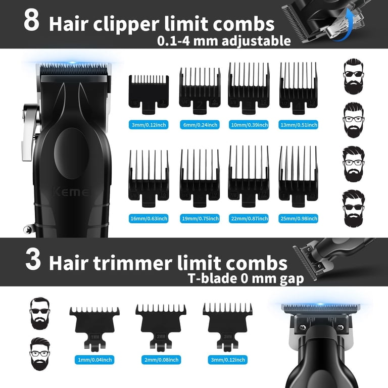 KEMEI Hair Clipper and Trimmer Set Professional Cordless Hair