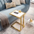 thumbnail image 1 of Inspired Home Noelani End Table Hight Gloss Lacquer Finish Top Polished Stainless Steel Base, 1 of 9