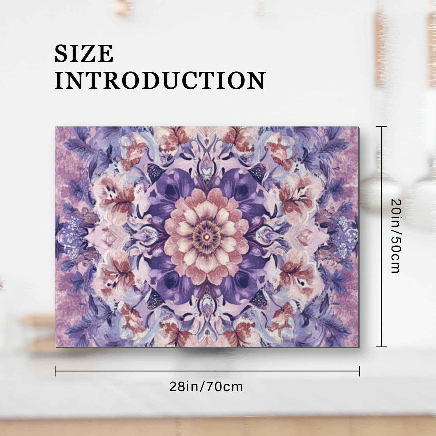 Square Flat Top Stove Covers for Electric Stove, Purple Floral Mandala Foldable Range Covers Mat, Oilproof Waterproof Dustproof Pad Kitchen Accessories for Kitchen RV (28×20 Inch)