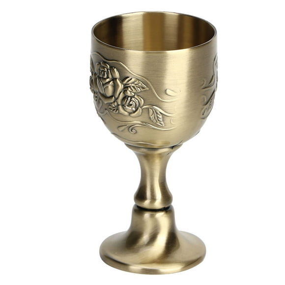 Chalice Gold Goblet, Vintage Metal Red Wine Goblet Communion for Church Cup Holy Altar Chalice Mini Wine Glasses Pure Copper Goblet for Decoration