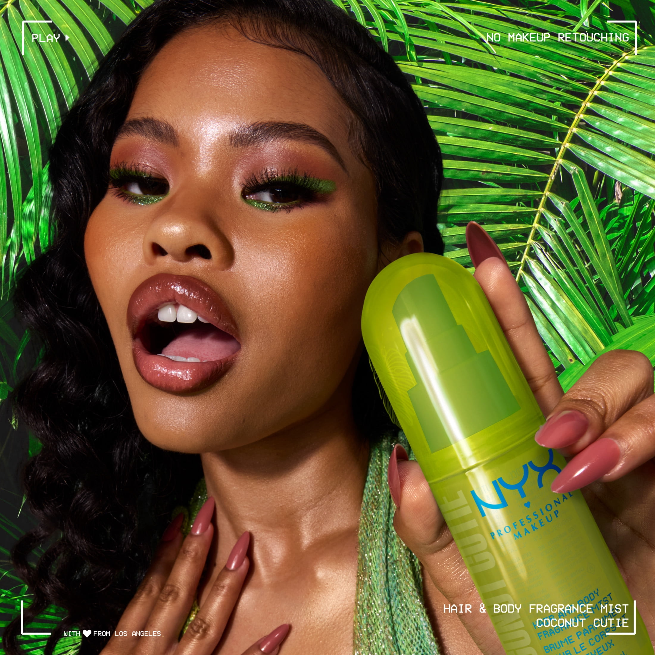 NYX Professional Makeup Fat Oil Tropical Coconut Peach Body Spray Hair Mist, Coconut Cutie, 2.7 fl oz