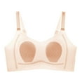 thumbnail image 2 of LNWUY Women's Thin Soft Sports Bra High Impact Lightly Lined Underwire V Neck Full Figure Running Workout Bras Beige XXXL, 2 of 6