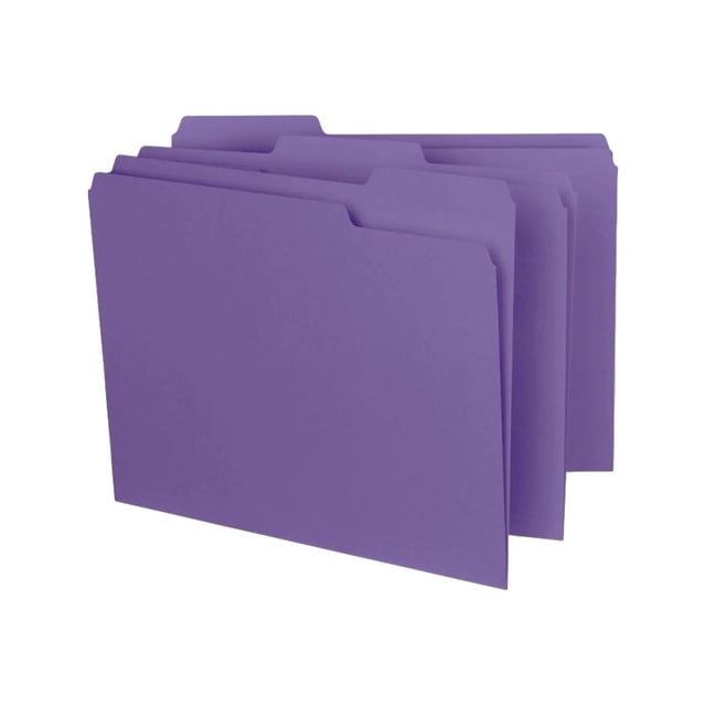 Smead - File pocket - for Letter - tabbed - purple (pack of 100)