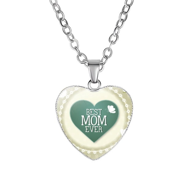 Teissuly 1Pcs Heart Pendant Necklace Engraved with MOM Mother Plot Gift Love Accessories Teissuly WER202401220371