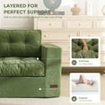 thumbnail image 3 of BYBYME 3 Seater Boneless Couch,Chenille Comfy Sofa with Extra Deep Seats for Living Room,Green, 3 of 11