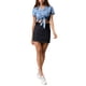 thumbnail image 2 of CAMISA CORTA DE MUJER CON RAYAS Y BOTONES, MANGA CORTA, CON NUDO EN LA PARTE FRONTAL, TALLA XL, AZUL, 2 of 8
