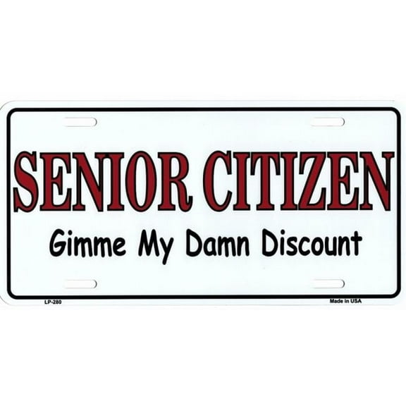 Senior Citizen Metal License Plate