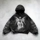 thumbnail image 3 of Sudadera con capucha de tendencia gótica retro negra para hombre y mujer, sudadera con estampado de ángel de estilo punk callejero Harajuku, ropa para parejas, 3 of 5