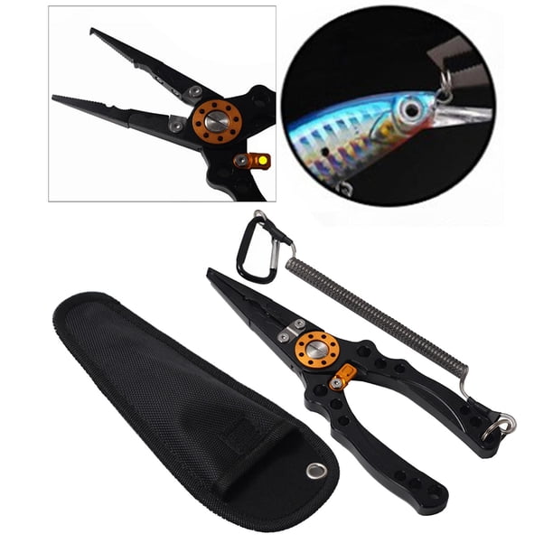 Alicates de pesca Tackle Removedor de gancho de pesca de agua salada de aleación de aluminio profesional 20x6.5x1cm Cola alicates de pesca