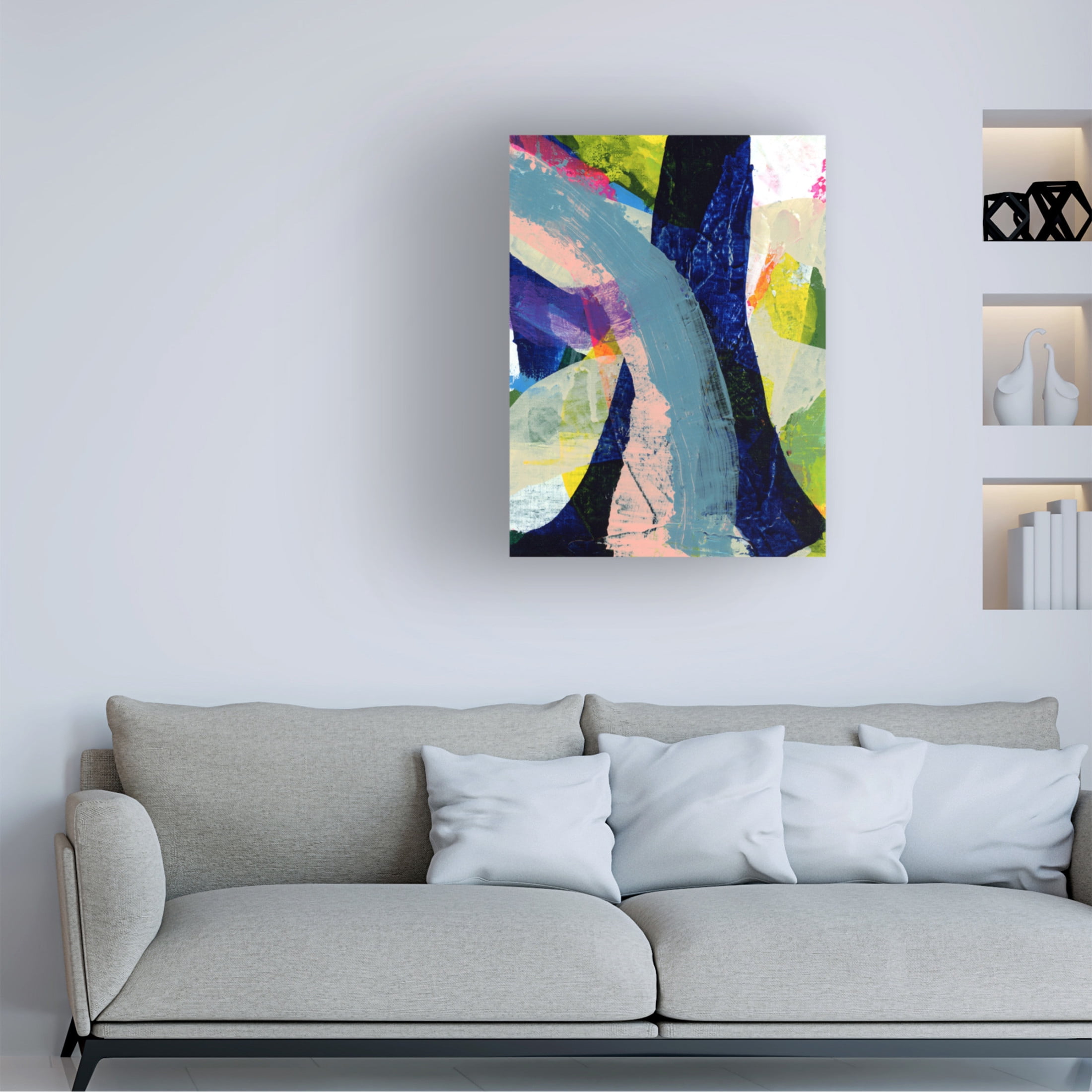 Canvas Wall Art - Jessalin Beutler 'Cheerful Lines' Wall Art for Living Room, Bedroom, or Office Décor by Trademark Fine Art - 18 x 24 Inches