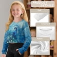 thumbnail image 6 of COEQINE Stylish Girls Crop Top Long Sleeve Crewneck Cropped Sweatshirt Comfy Sweater for Fall Winter Fashion Age 13-14 Kids Youth Teens, Peacock Blue, 6 of 7