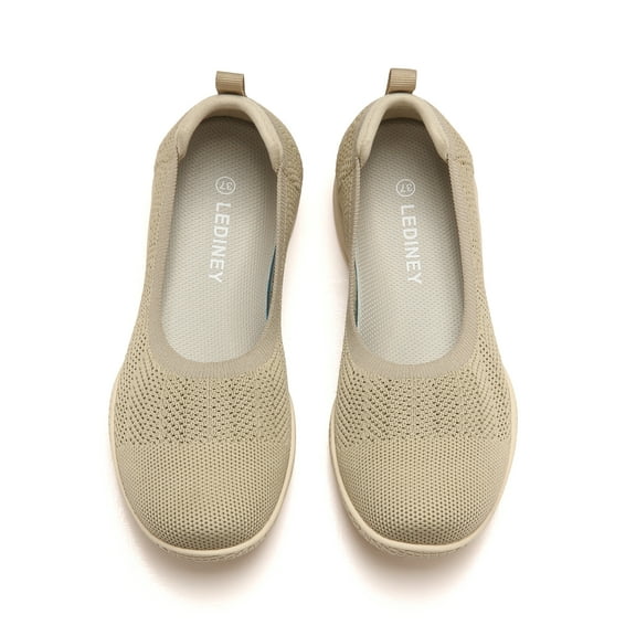 LEDINEY Women's Flats Slip On Shoes Comfortable Walking Shoes Flats for Women Dressy Ballet Shoes, Black