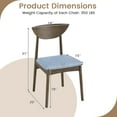 thumbnail image 3 of Gymax 2PCS Wooden Dining Chair Linen Fabric Upholstered Kitchen Chairs w/ Padded Seat, 3 of 10