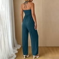 thumbnail image 5 of ClodeEU Women's Spaghetti Strap Jumpsuit, Loose Wide Leg Romper with Pockets for Summer and Vacation Navy,Women's Plus L, 5 of 6