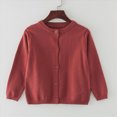 thumbnail image 2 of HFHAPW Toddler Girls Boys Knitted Cardigan Sweater Kids Plain Warm Sweaters Long Sleeve Button Down Jacket Fall Winter Thermal Tops,12-18 M, 2 of 4
