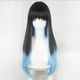 thumbnail image 2 of Peluca negra con degradado azul, peluca de cosplay de doble capa, peluca de cosplay multifuncional, 2 of 5