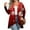 Watermelon Red, variant on Women's Fall and Winter Fashion Casual Print Long Sleeve Mid-Length Cardigan Jacket, Christmas Theme for Holiday Season,Khaki,2XL