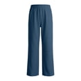 thumbnail image 6 of Ashyfjp Womens Solid Color Wide Leg Joggers Elastic Waistband Casual Trousers with Side Hand Pockets and Decorative Seams Versatile Commuting Wear, Size (S-3XL), 6 of 6