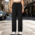 thumbnail image 4 of Maplenight Womens Casual Pants with Pockets Elastic Waist Wide Leg Pants Summer Lounge Work Travel Trousers, 4 of 8