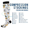 thumbnail image 4 of Haosy Compression Socks for Men Women Knee High Running Socks for Nurse Hiking Recovery Travel Athletic 2 Pairs Hand Paint Dog and Plant, 4 of 9